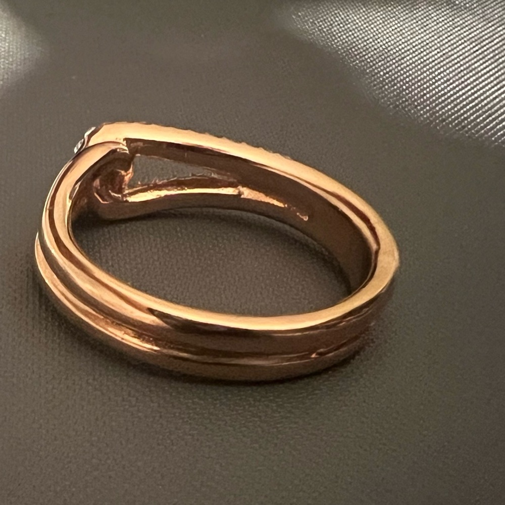 Kate Spade Get Connected Pave Loop Ring color- Day Break Rose Gold Size 7 - Picture 13 of 16